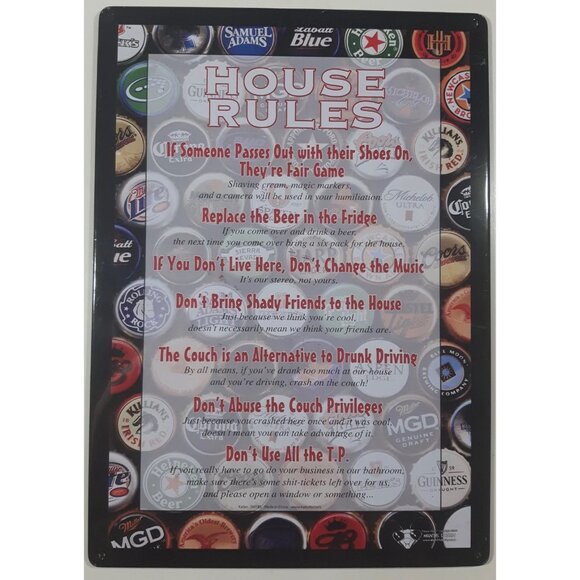 House Rules Drinking Rules‎ 2004 Mantis Poster Brand New, Man Cave/Frat Decor - Picture 1 of 3